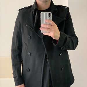 Diesel Mens pea coat black size small